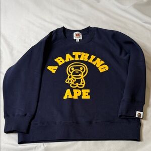 Bape Kids Navy and Yellow Sweater